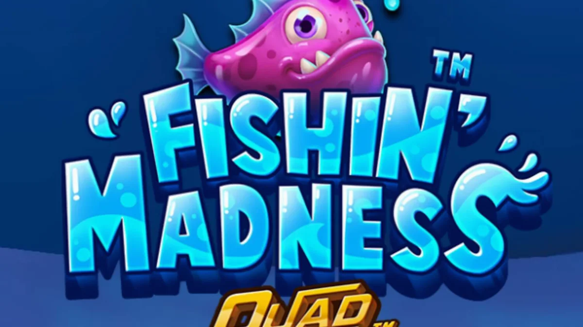 Interface subaquática do slot Fishin’ Madness Quadgrows com peixes e minas