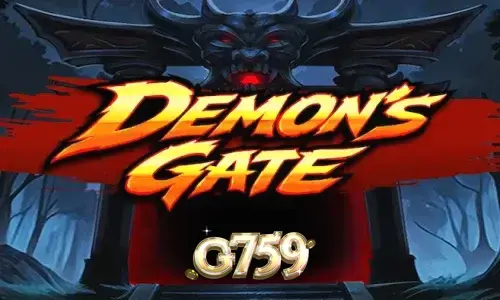 Interface do slot Demon's Gate com tema de fantasia sombria e grade 5x5